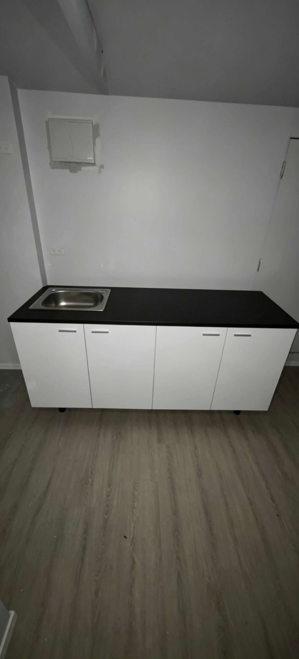 Kitchen Sink Cabinet with Black Bench Top — 90cm to 180cm