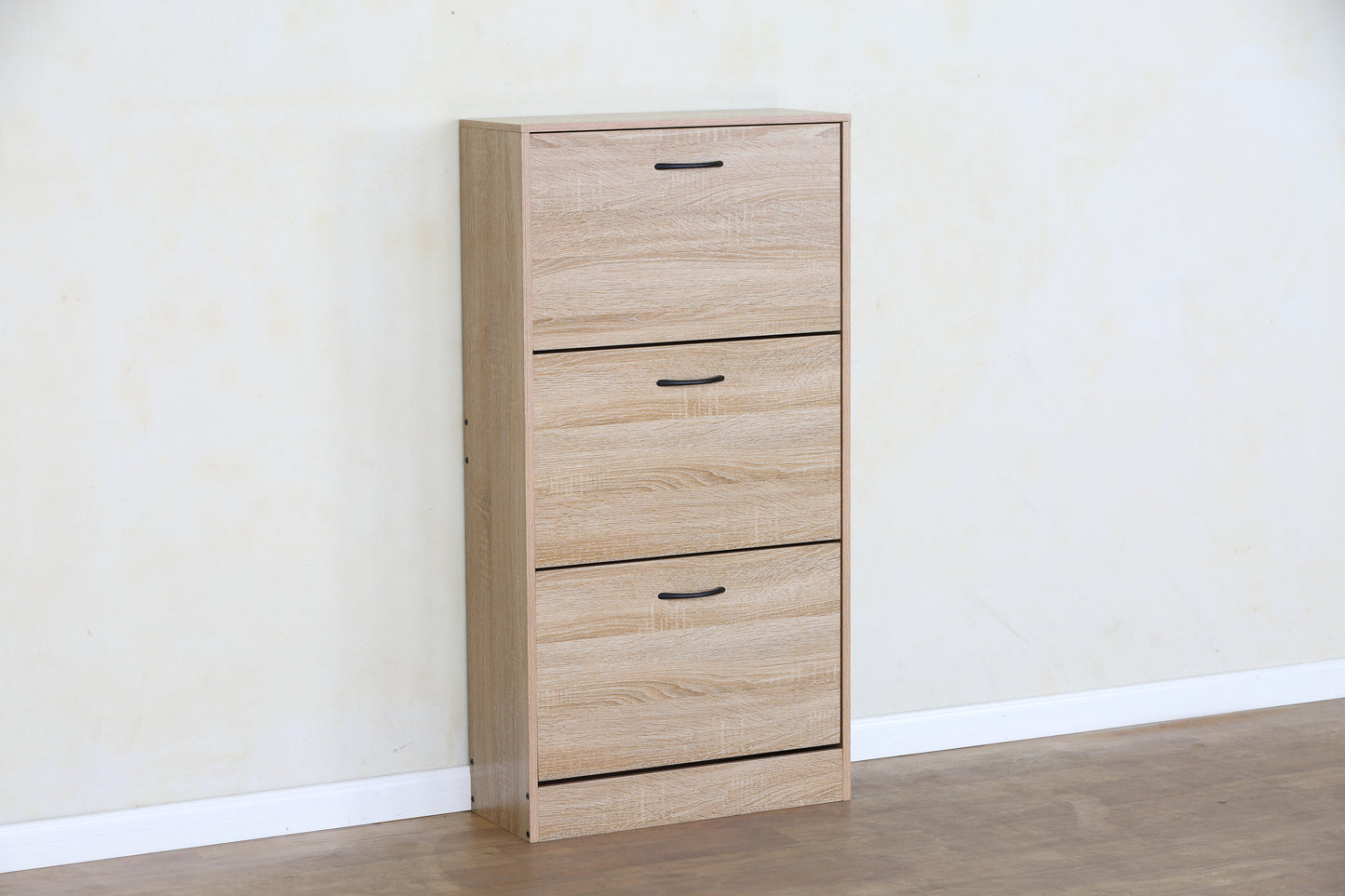 Modern Oak Tall Shoe Cabinet. Shoes Rack