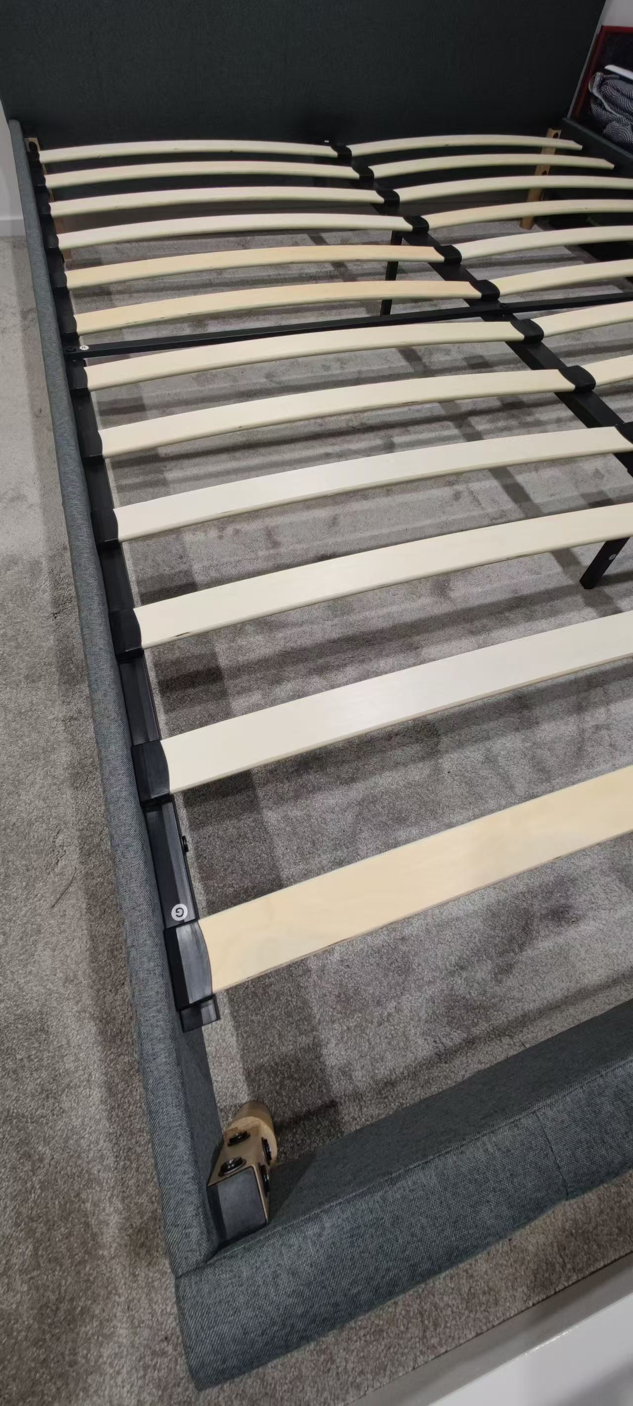 Flax Fabric Queen Bed Frame