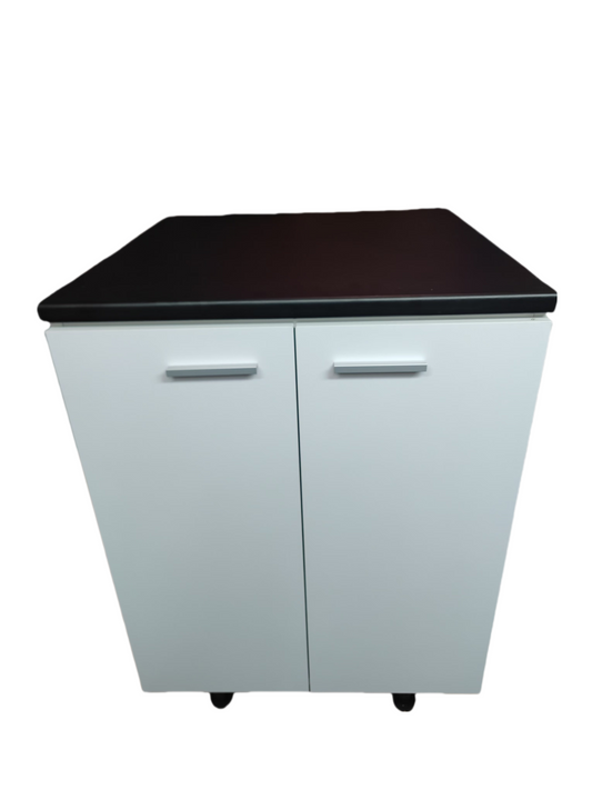 Kitchen cabinet, white matt with black bench top, 60cm view 2 - Tmart Living