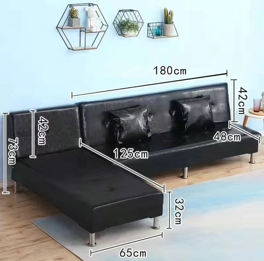 Reversible Chaise Sectional Sofa Black
