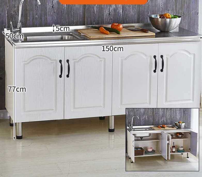 Kitchen Cabinet with Stainless Top and Sink