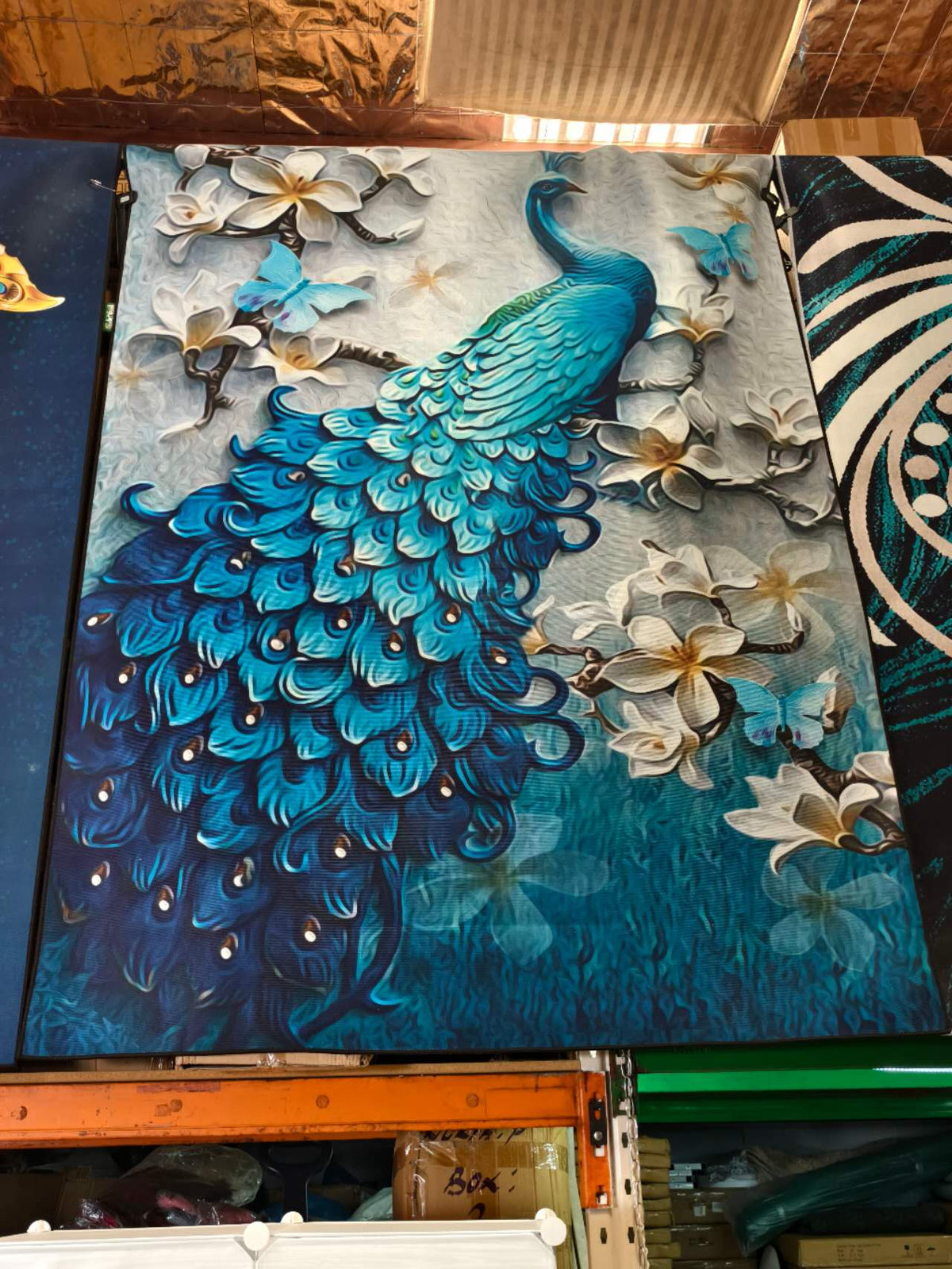 Brand new printed carpet/ rug Peacock design
