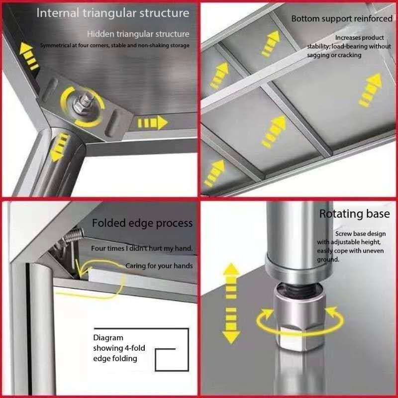 Stainless steel storage shelves unit