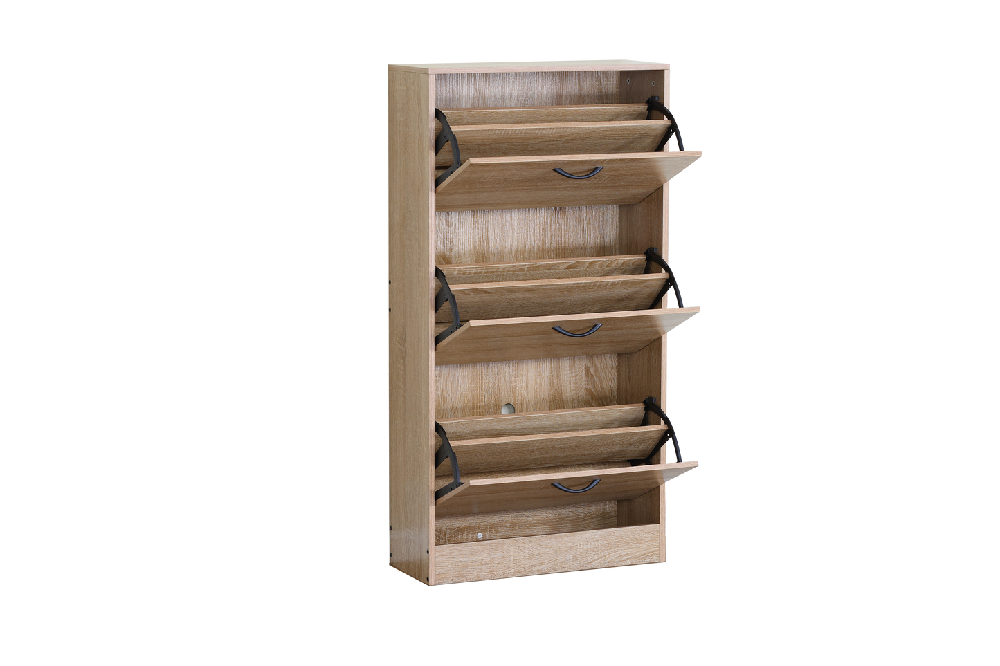 Modern Oak Tall Shoe Cabinet. Shoes Rack