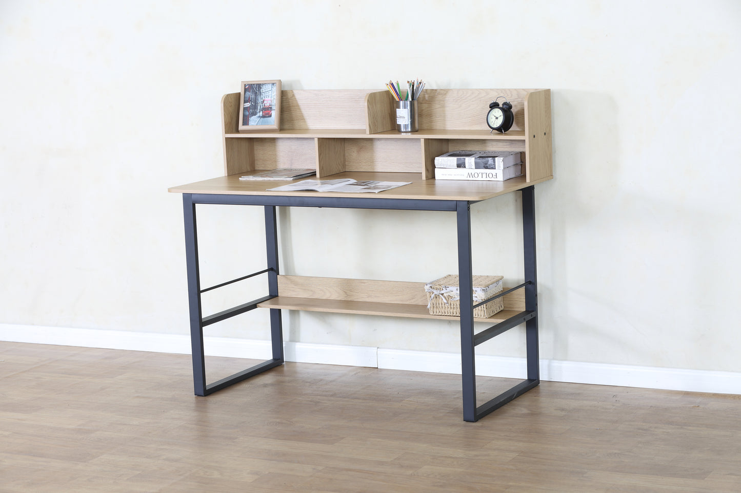 Desk with Storage Shelf, Table 120cm