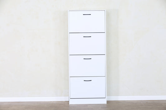 White Tall Shoe Cabinet, Shoes Rack