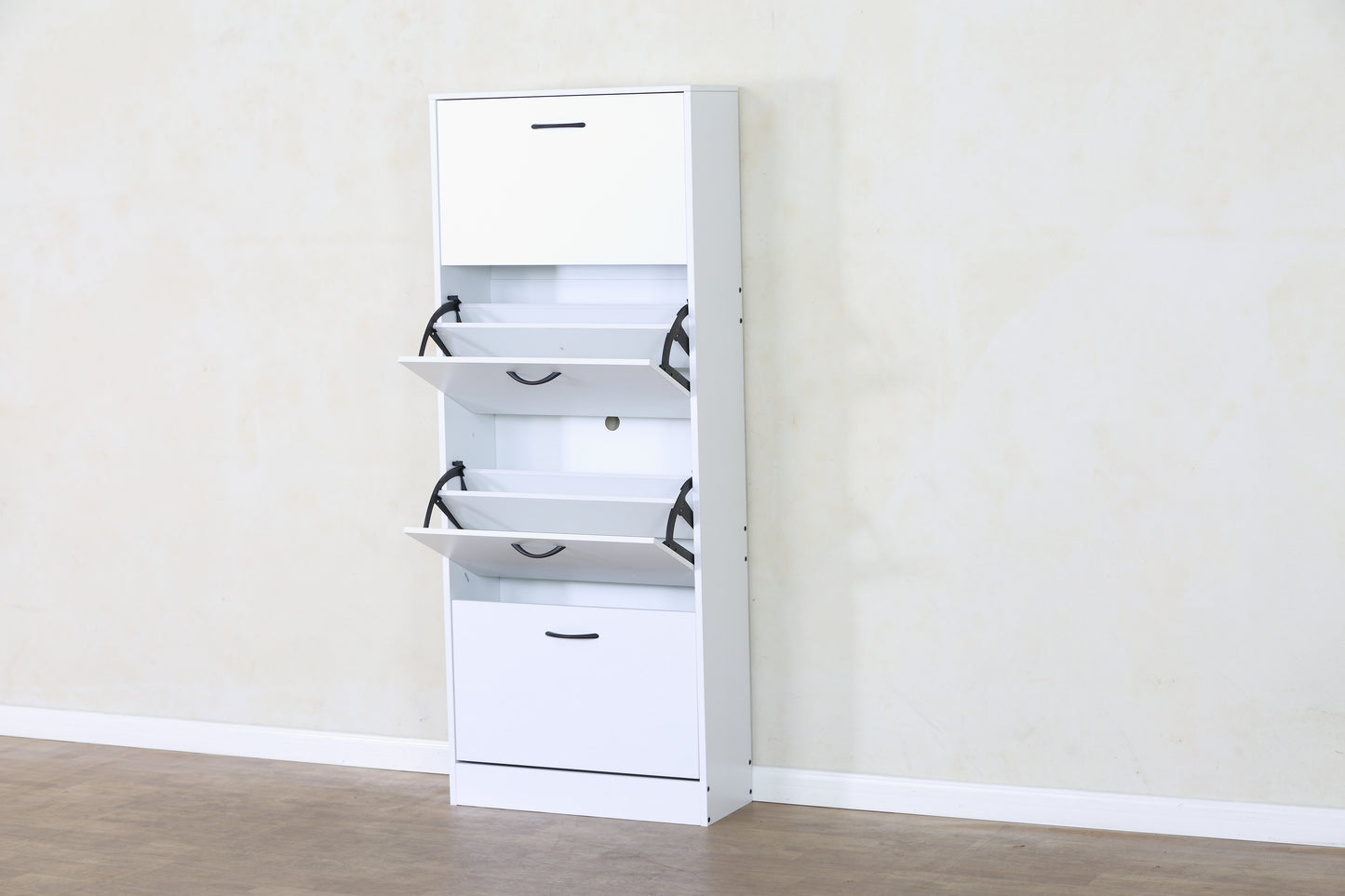 White Tall Shoe Cabinet, Shoes Rack
