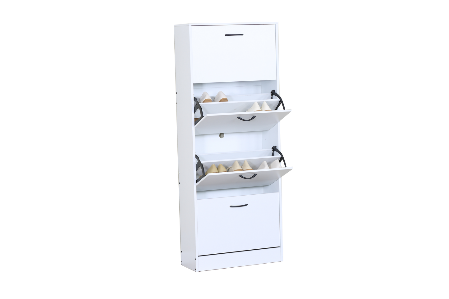 White Tall Shoe Cabinet, Shoes Rack