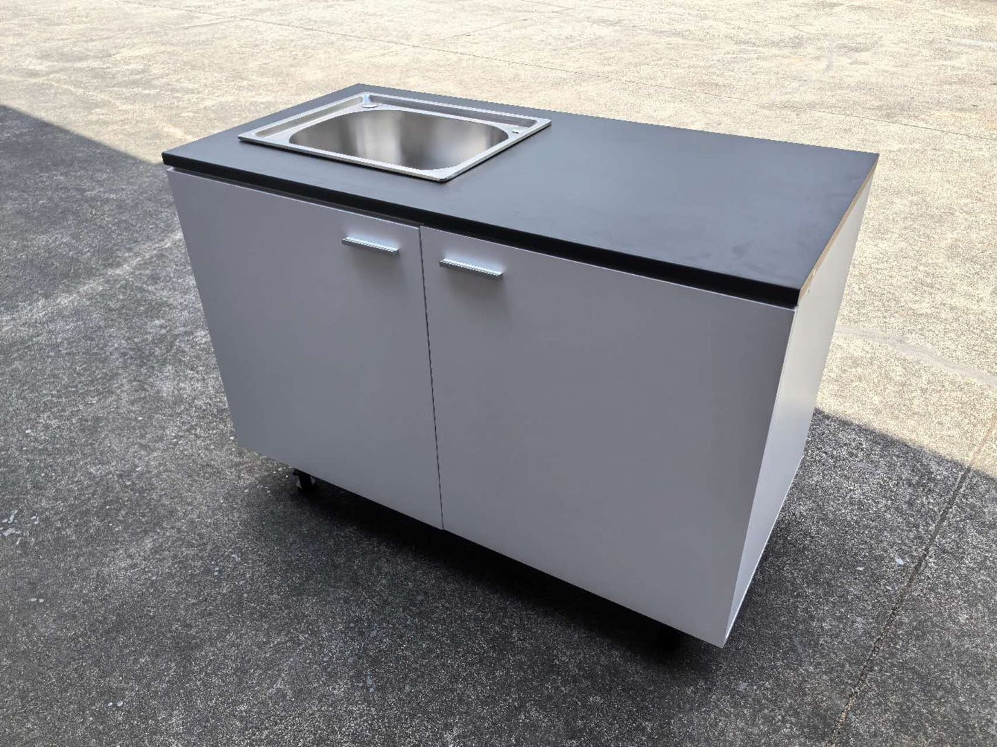 Kitchen Cabinet, Marble Design Top with Sink