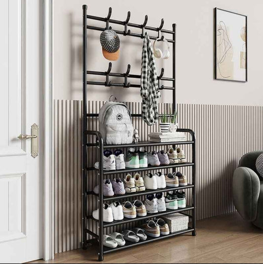 Shoe Rack with Clothing Hooker