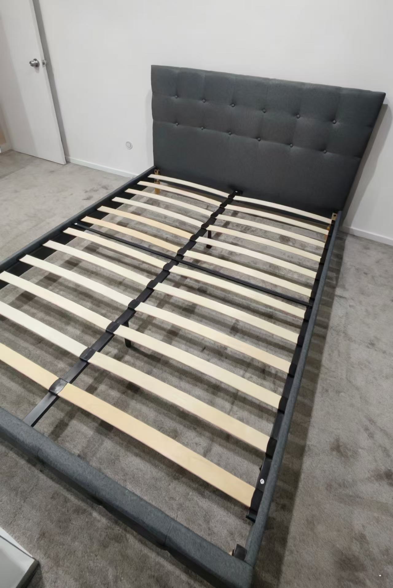 Flax Fabric Queen Bed Frame