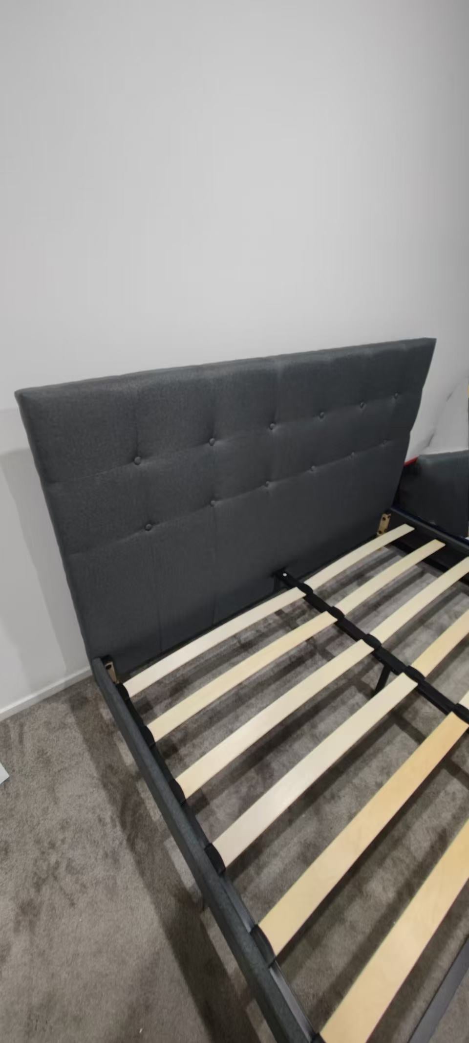 Flax Fabric Queen Bed Frame