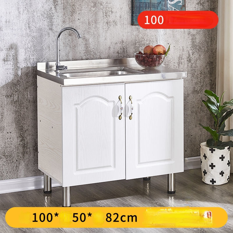 Kitchen cabinet with stainless steel top and sink - Tmart Living