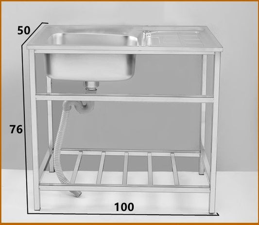 Stainless steel bench table with Sink