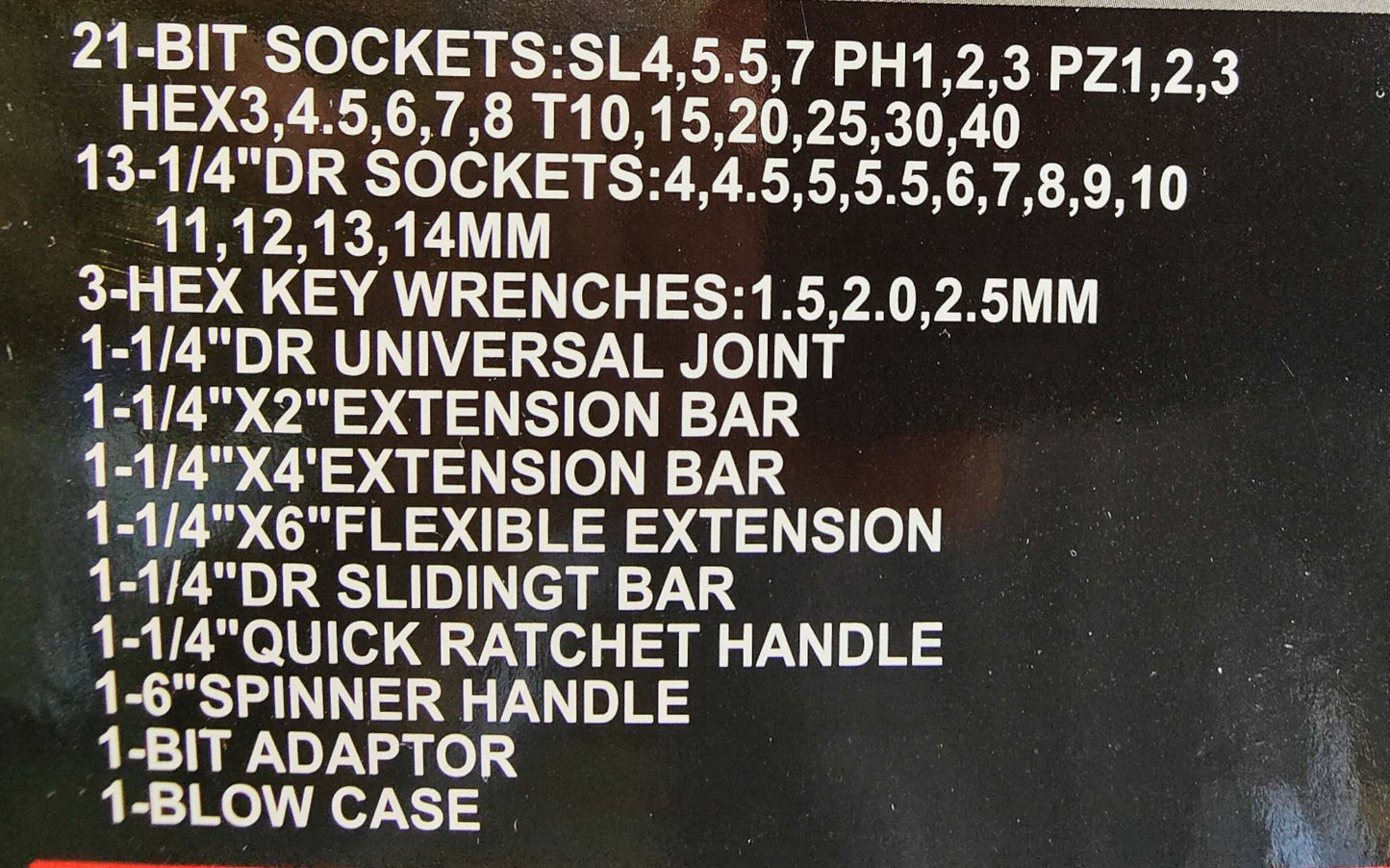 46pc ratchet metric socket wrench set, detail view - Tmart Living