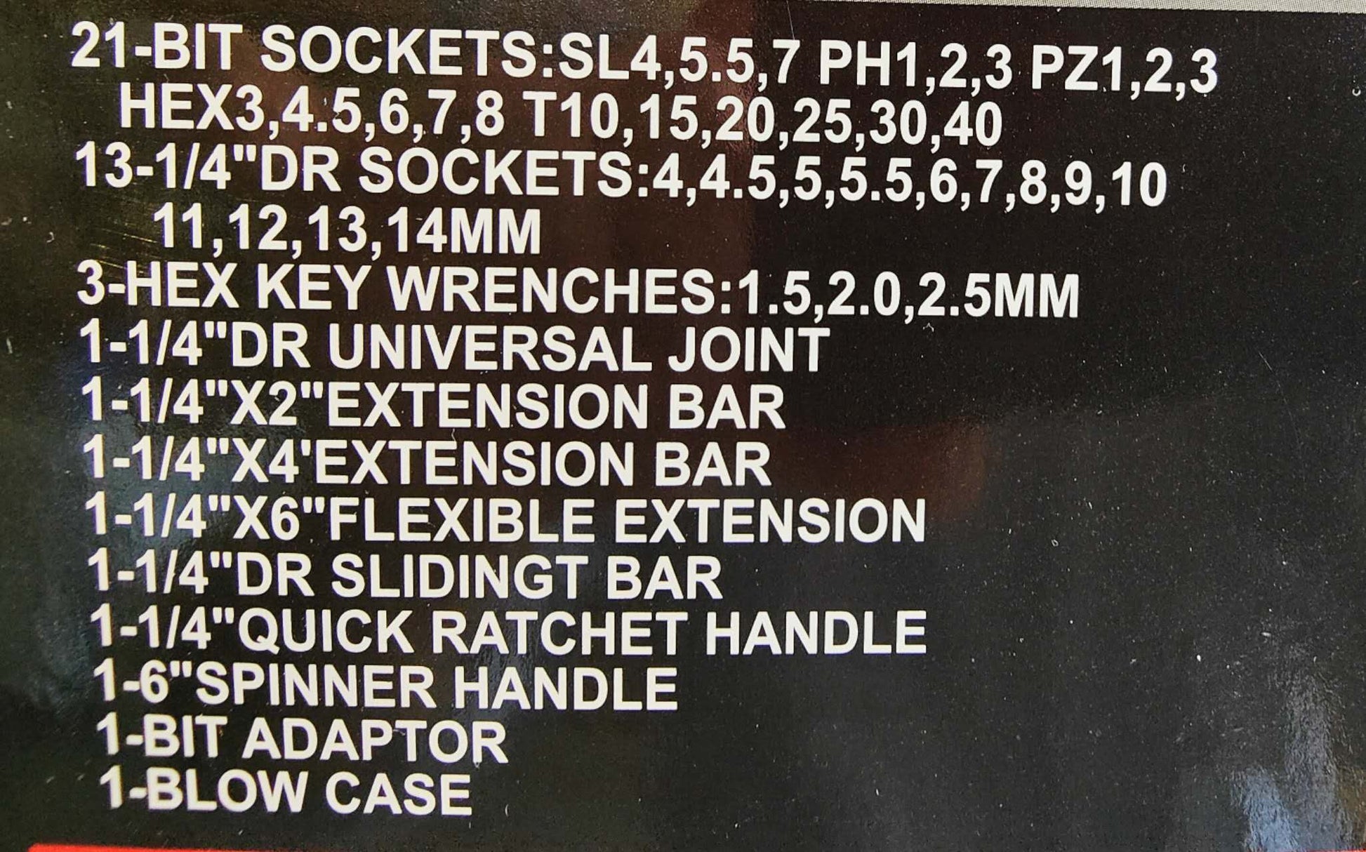 46pc ratchet metric socket wrench set, detail view - Tmart Living