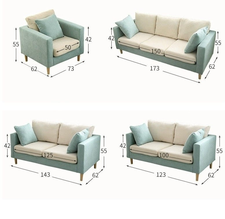 Fabric sofa, dark grey, full view - Tmart Living