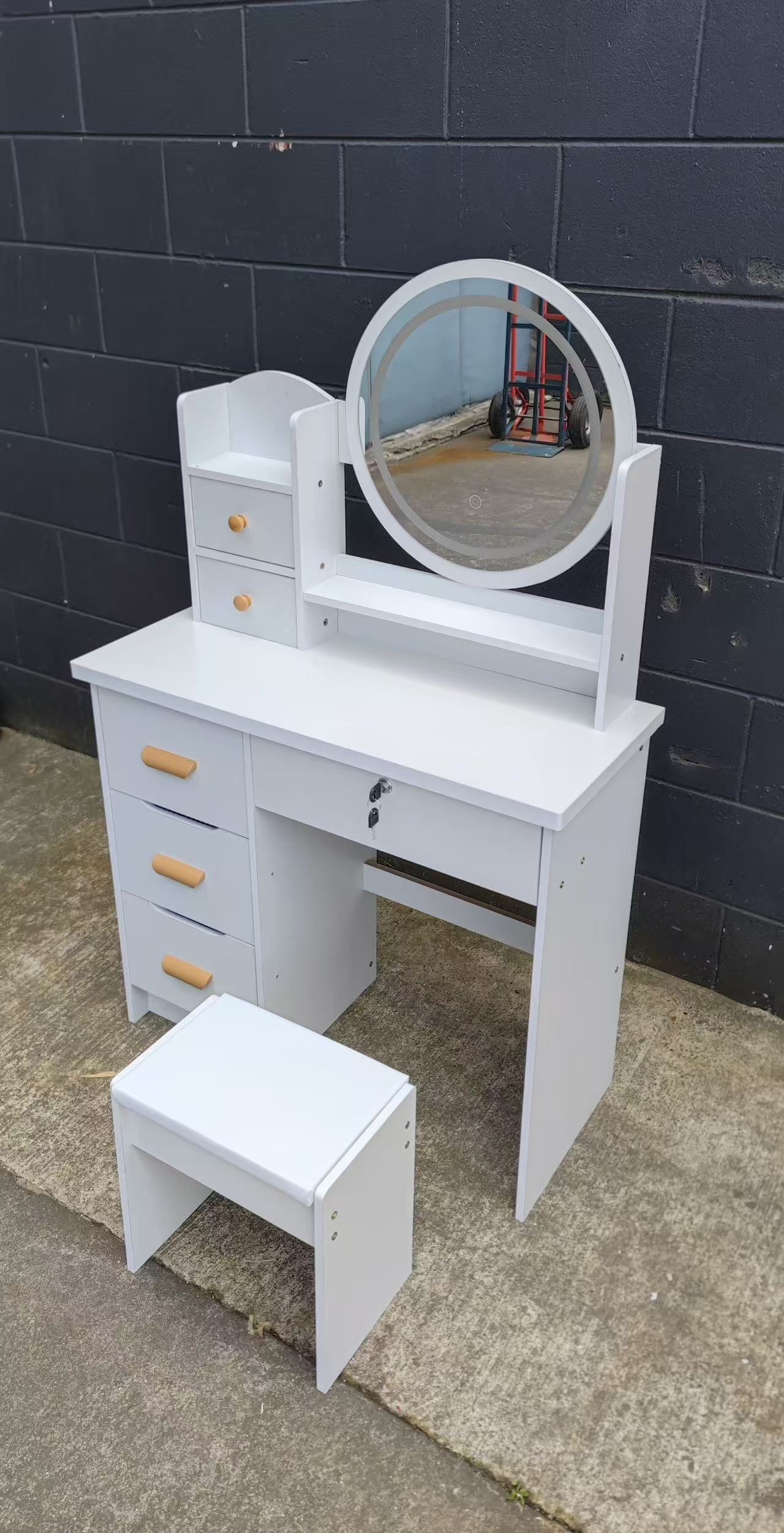 Dressing table LED Mirror with Stool 80x40cm
