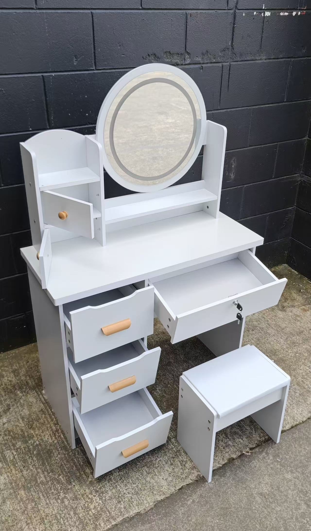 Dressing table LED Mirror with Stool 80x40cm