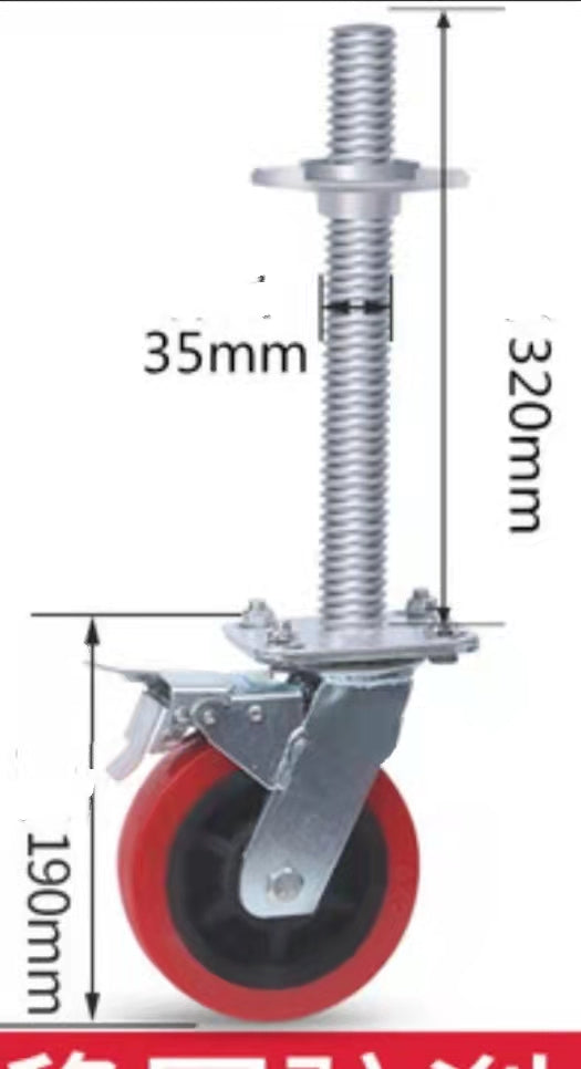4×ADJUSTABLE AND LOCKABLE SCAFFOLDING WHEELS