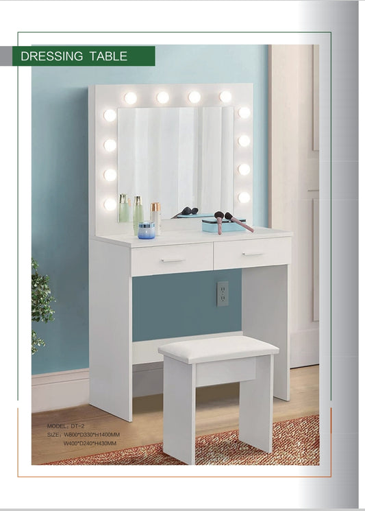 White Dressing Table with Stool